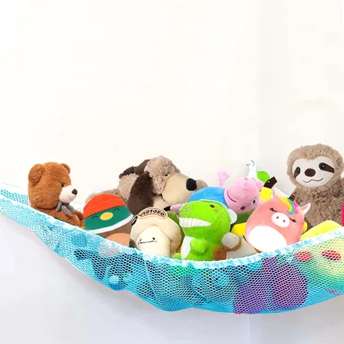 PLS - Organizador de almacenamiento de juguetes colgantes, red de juguetes de animales para dormitorios de niños, sala de juegos y organización de