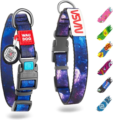 Collar de Nylon para Perros WAUDOG - Collar Ajustable para Perros Grandes, Pequeños y Medianos - Collares Separables para Cachorros de Razas Grandes
