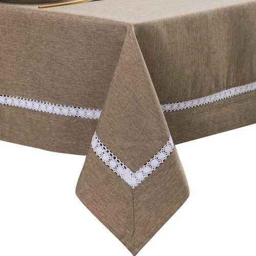 Miniatura 21 de EHouseHome Mantel de tela resistente con encaje blanco, impermeable, sin arrugas, resistente a las manchas, a prueba de aceite, para comedor
