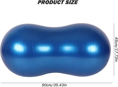 Miniatura 9 de Bola de maní antiestallido PVC grueso 35.4 x 17.7 pulgadas, ejercicio de equilibrio con bomba de aire para niños, embarazo, yoga, gimnasio en casa