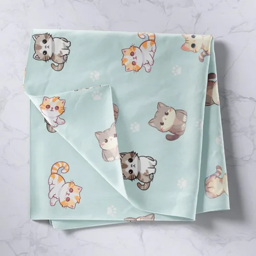 Miniatura 2 de Feelyou Tapiz de dibujos animados de gatos para niñas y niños, estampado de gatos kawaii, para colgar en la pared, lindo gatito animal, decoración