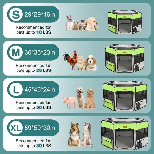 Miniatura 5 de Corralito portátil para mascotas, para gatos, cachorros, conejos, pollos, tienda de campaña plegable de gran capacidad para mascotas para interiores