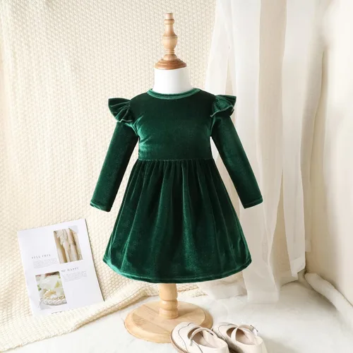 Miniatura 119 de IDOPIP Vestido tutú de terciopelo para niñas pequeñas, vestido de manga larga para princesa, Navidad, cumpleaños, fiesta, boda, vestidos de otoño e
