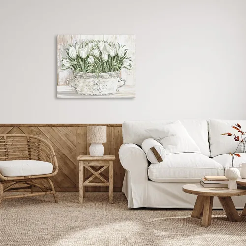 Miniatura 25 de Stupell Industries Lienzo decorativo para pared con diseño de pájaros y prado, diseño floral de Nan, 20 x 16 pulgadas