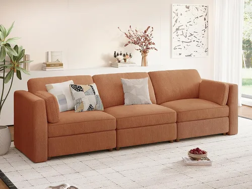 Miniatura 26 de Sofá biplaza extragrande de 83.5 pulgadas, sofás para sala de estar, sofá nube de felpilla de asiento profundo, sofá modular seccional, funda