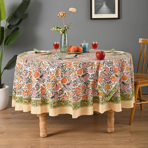 Miniatura 34 de Funda de mesa impresa a mano con diseño exquisito, tela de algodón premium, perfecta para comedor y decoración, mantel de mesa