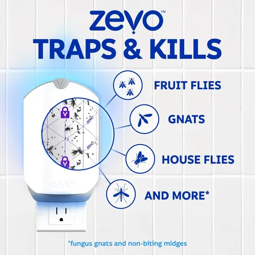 Miniatura 4 de Zevo Cartuchos de Recarga Oficiales para Trampa de Insectos Voladores - Compatible con la Trampa Zevo y la Trampa para Moscas de Interior MAX