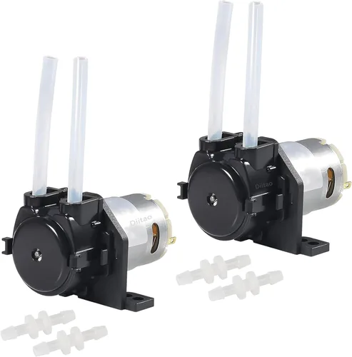 Bomba dosificadora peristáltica peristáltica de 12 V CC Bomba peristáltica de bajo flujo líquido pequeño con conector para acuario laboratorio Negro