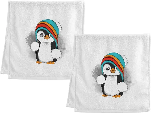 Miniatura 10 de Toallas de mano 100% algodón con patos salvajes blancos para decoración de baño, toallas de lavado suaves y absorbentes para cabello de cuerpo