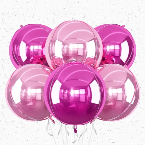Miniatura 31 de 6 globos redondos negros de aluminio, globos redondos gigantes 4D, globo negro metálico de 22 pulgadas para Año Nuevo, cumpleaños, boda, graduación