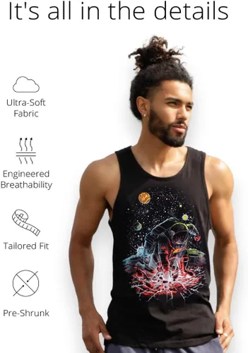 Miniatura 3 de INTO THE AM Camisetas sin mangas con gráficos prémium para hombre, camisetas sin mangas de verano para playa, talla S a 2XL
