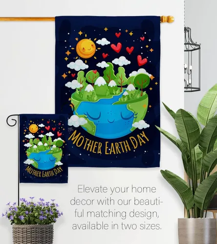 Miniatura 8 de Breeze Decor - Juego de bandera para jardín con soporte de expresión de paz y apoyo a la paz y protección del medio ambiente para decoración