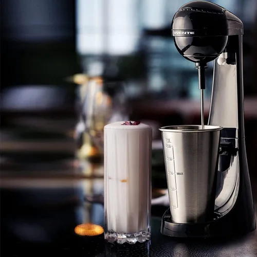 Miniatura 6 de OVENTE Máquina clásica para hacer batidos con ajuste de 2 velocidades, bloqueo de seguridad y taza y varilla de mezcla de acero inoxidable de 15.2