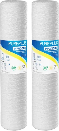 Miniatura 11 de PUREPLUS Filtro de sedimentos para heridas de cuerda para toda la casa de 5 micrones de 10 x 2.5 pulgadas para agua de pozo, cartucho de repuesto