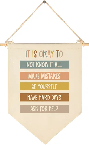 Miniatura 21 de Cartel de pared para aula, regalo para profesores, letrero de sala de lectura, texto en inglés "It's A Beautiful Day for Learning", lienzo
