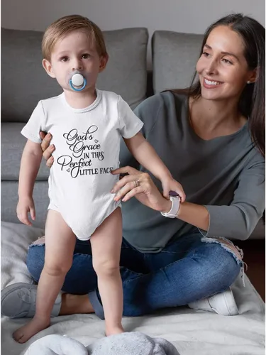 Miniatura 2 de FastDeliveryTees Mameluco familiar de Navidad, body de bebé, mameluco divertido, lindo blanco, ropa de bebé