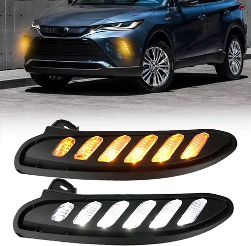 Kit de molduras para parrilla del parachoques delantero y luces antiniebla para Toyota Venza 2021 2022 2023 2024 LE XLE LIMITED, luz de intermitente