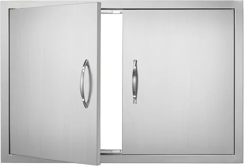 Miniatura 18 de VEVOR Puerta de acceso para barbacoa, 36 pulgadas de ancho x 21 pulgadas de alto, puerta de cocina doble para exteriores, puerta de acero inoxidable