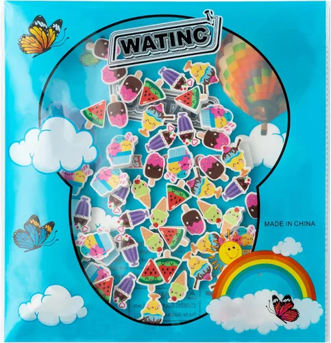 Miniatura 7 de WATINC 60 unidades de borradores de helado de regreso a la escuela, para niños, a granel, sandía, chocolate, paleta, lápiz, gomas, bolas de helado