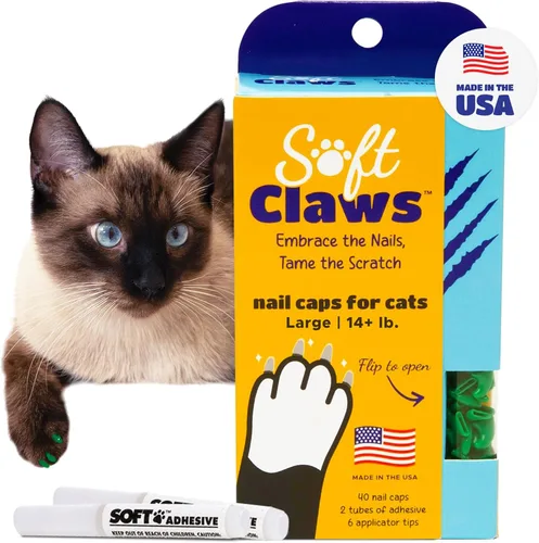 Miniatura 15 de Tapas de uñas Soft Claws para gatos pequeños – (40 tapas, negro) - Fabricado en EE. UU. - Desarrollado por veterinarios, no tóxico Protege muebles