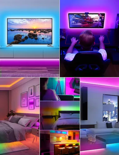Miniatura 5 de Daymeet Retroiluminación LED para TV, 9.8 pies para TV detrás de TV de 32-60 pulgadas, luces LED para monitor, retroiluminación RGB, tira de luz