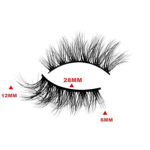 Miniatura 349 de Pooplunch - Pestañas postizas finas de visón sintético, estilo ojo de gato, naturales, cruzadas, tipo racimo, efecto 8D de volumen, tiras