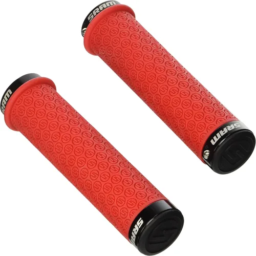 Puños de bloqueo de silicona DH con abrazaderas dobles y tapones de extremo