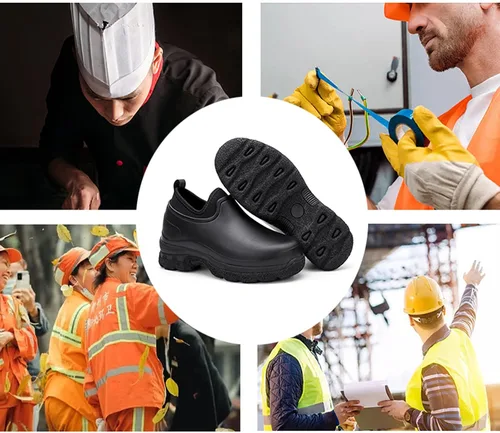 Miniatura 7 de Meidiastra Zapatos de chef para hombre y mujer, impermeables, antideslizantes, para cocina, trabajo, zuecos de enfermera, zapatos de seguridad