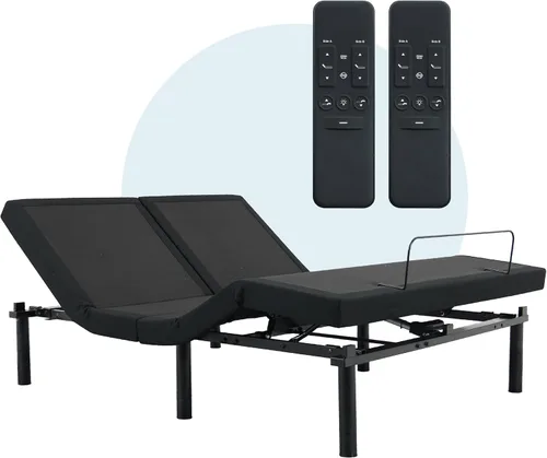 Ergomotion Duetto - Cama ajustable con parte superior dividida, elevación de cabeza independiente, gravedad cero, anti-ronquidos, iluminación debajo
