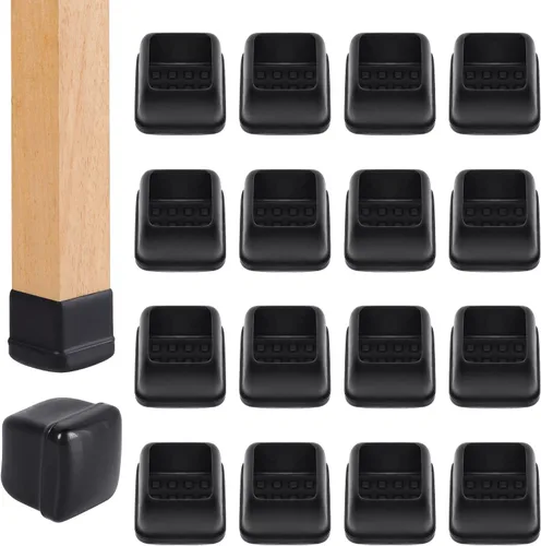 Miniatura 20 de Ezprotekt Deslizadores de patas de silla para alfombra, 8 piezas rectangulares para alfombras, almohadillas para muebles, tapas protectoras de patas