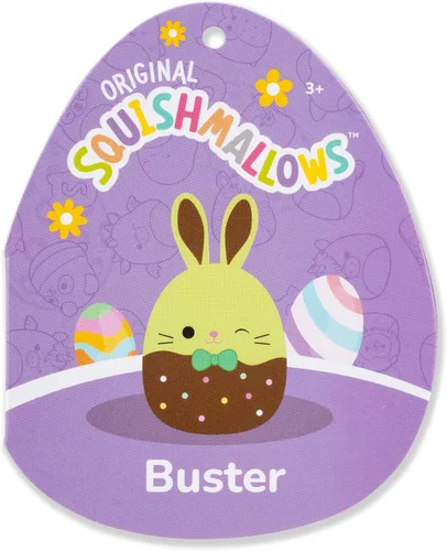 Miniatura 6 de Squishmallows Buster The Chocolate-Dipped Green Bunny Holding Chocolate Bunny original de 12 pulgadas - Peluche oficial de Pascua de Jazwares