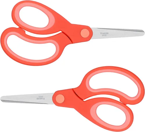 Miniatura 9 de ELECKEY Tijeras para zurdos para niños de 5.75 pulgadas, tijeras puntiagudas para estudiantes escolares y zurdos, romas, paquete de 2 (azul)