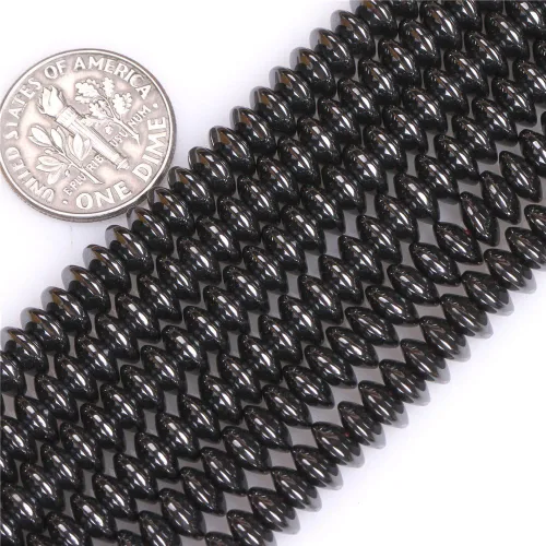Miniatura 31 de HAAMIIQII 35 piezas de cuentas de gema suelta de hematita negra natural de 12 mm en forma circular, cuentas de piedra espaciadora para hacer