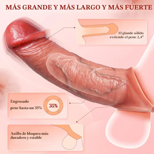 Miniatura 3 de Funda para Pene Vibrador de Funda para Polla - FYSHAVO 5 en 1 Juguetes Sexuales Masculinos Realistas para Adultos para Hombres Extensor de Pene