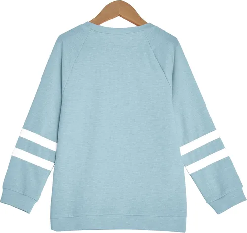 Miniatura 4 de Apbondy Camisas casuales de manga larga con cuello redondo y rayas sueltas