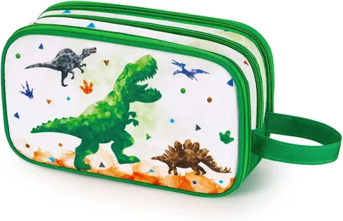 Neceser de dinosaurio – Neceser de viaje para niños y niños, regalo de Navidad, cumpleaños, artículos de tocador, bolsa de maquillaje, bolsa de