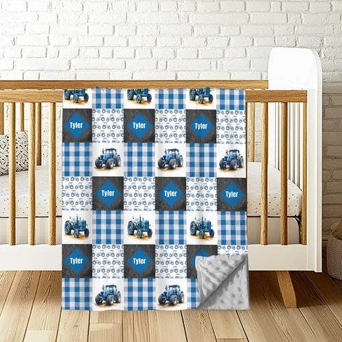 Miniatura 15 de Mantas personalizadas de motocross Minky para bebé con nombre, mantas personalizadas con diseño de retazos para niños y niños, regalos de registro