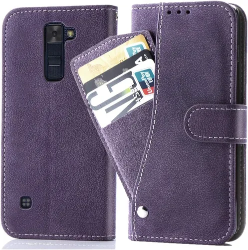 Miniatura 8 de Asuwish Funda tipo cartera para LG Phoenix 2/K8 2016/Escape 3/K350N, funda de cuero de lujo para teléfono con ranura para tarjeta de crédito, Negro