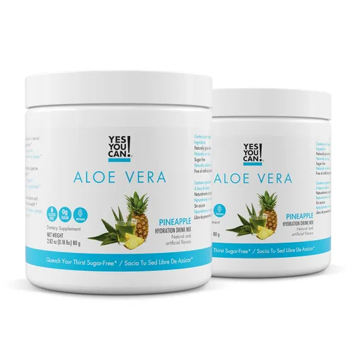 Miniatura 23 de Yes You Can! Mezcla de bebida en polvo de aloe vera, refuerzo de hidratación infundido con extracto de aloe vera orgánico puro, deliciosos sabores