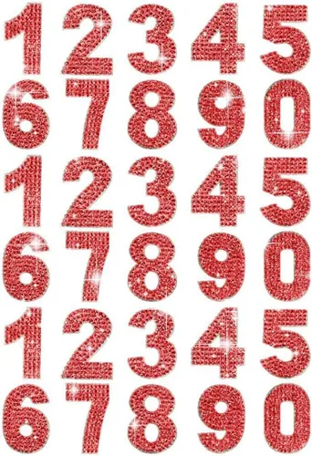 Miniatura 13 de PRATIQUE Calcomanías de letras del alfabeto con diamantes de imitación con purpurina, 26 letras autoadhesivas para arte y manualidades (rojo)