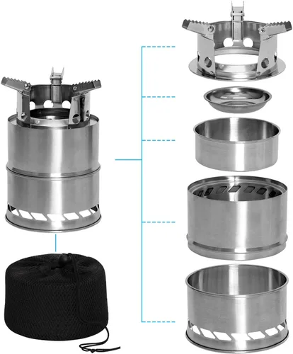 Miniatura 2 de Rothco 1519: Estufa portátil de acero inoxidable para acampar/mochilero