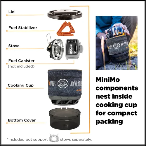 Miniatura 6 de Jetboil MiniMo - Sistema de cocina para estufa de camping y mochileros con control de calor ajustable