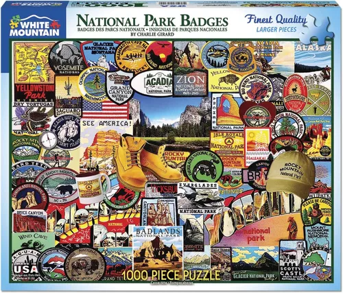 Miniatura 2 de White Mountain Puzzles Insignias del Parque Nacional, rompecabezas de 1000 piezas