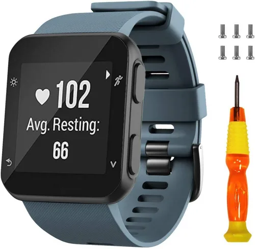 NotoCity Correa de reloj de repuesto de silicona suave para Garmin Forerunner 35, compatible con Forerunner 35 Smartwatch Pizarra