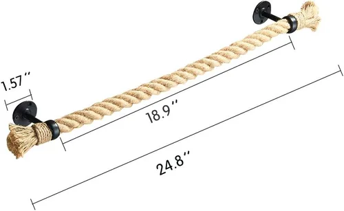 Miniatura 6 de YJ YANJUN Toallero náutico negro accesorios náuticos para baño, decoración de baño náutico, toalleros de cuerda para baño montado en la pared