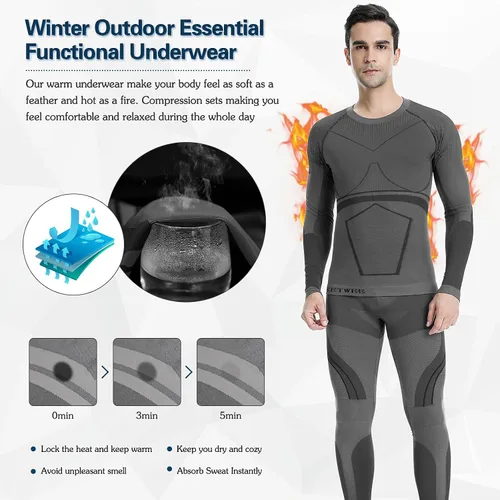 Miniatura 5 de Ropa interior térmica para hombre, forro polar de invierno, ropa interior de compresión para hombre, ropa interior y parte inferior cálida