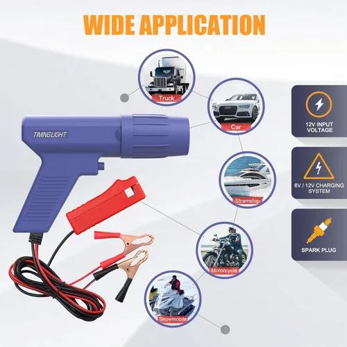 Miniatura 3 de Pro Luz de temporización de encendido, lámpara estroboscópica de 12V para motor de gasolina, pistola de temporización de motor inductiva con flash