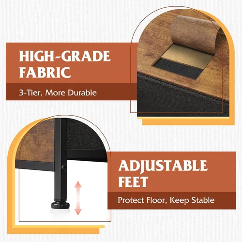 Miniatura 7 de WLIVE Cómoda de 8 cajones para dormitorio, cómoda de tela con gran unidad de cajones de almacenamiento para entrada, cómoda de cajones para sala