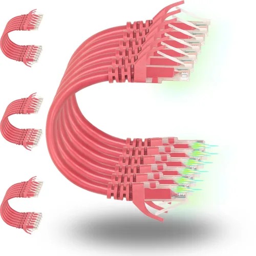 Miniatura 10 de Rapink Patch Cables Cat6 - Cable de conexión Ethernet Cat6 de 0.5 pies (paquete de 24), 10G, cable de conexión Cat 6 para panel de conexiones a