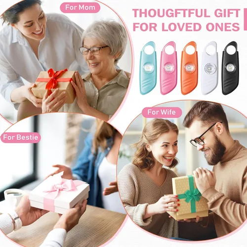 Miniatura 6 de Relaxweex 12 unidades de alarma de seguridad personal para mujeres con luz estroboscópica LED y 12 llaveros de 130 dB de sonido fuerte sirena